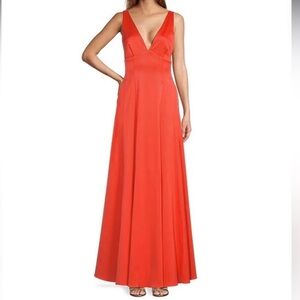 Antonio Melani Davina Size 0 NWT Mandarin Orange Sleeveless Low Back Gown